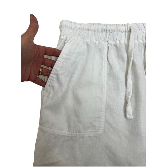 James Perse Standard Skirt 4 XL White Linen Mini Minimalist Basic Everyday - Picture 2 of 8